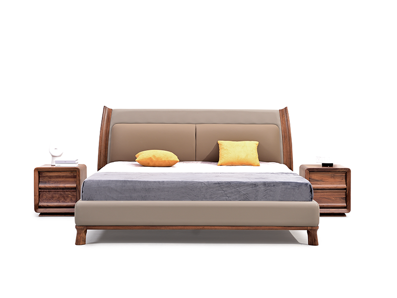 木质感家具·工厂直营店意式极简卧室床108床