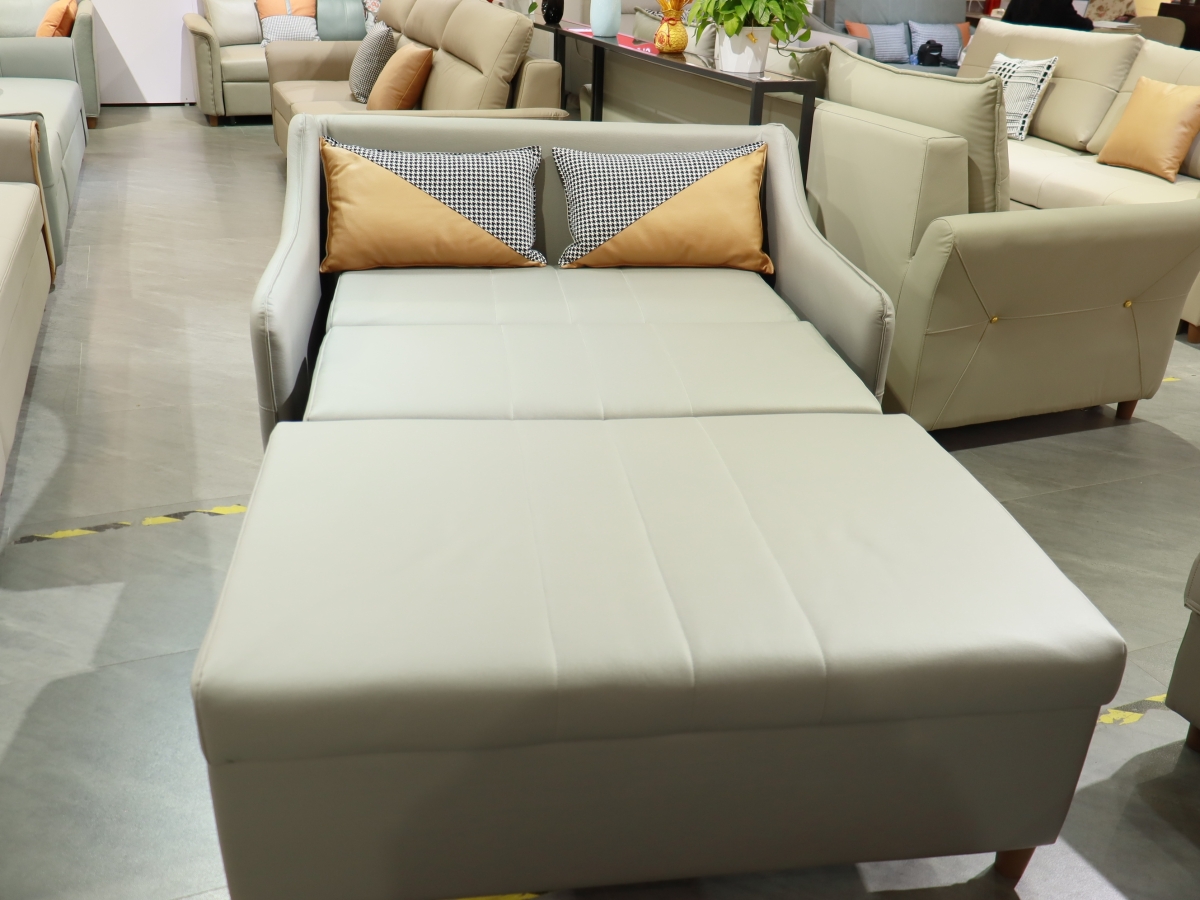 蠡口家具城欧泰多功能沙发 意式极简风格科技布沙发床2960002