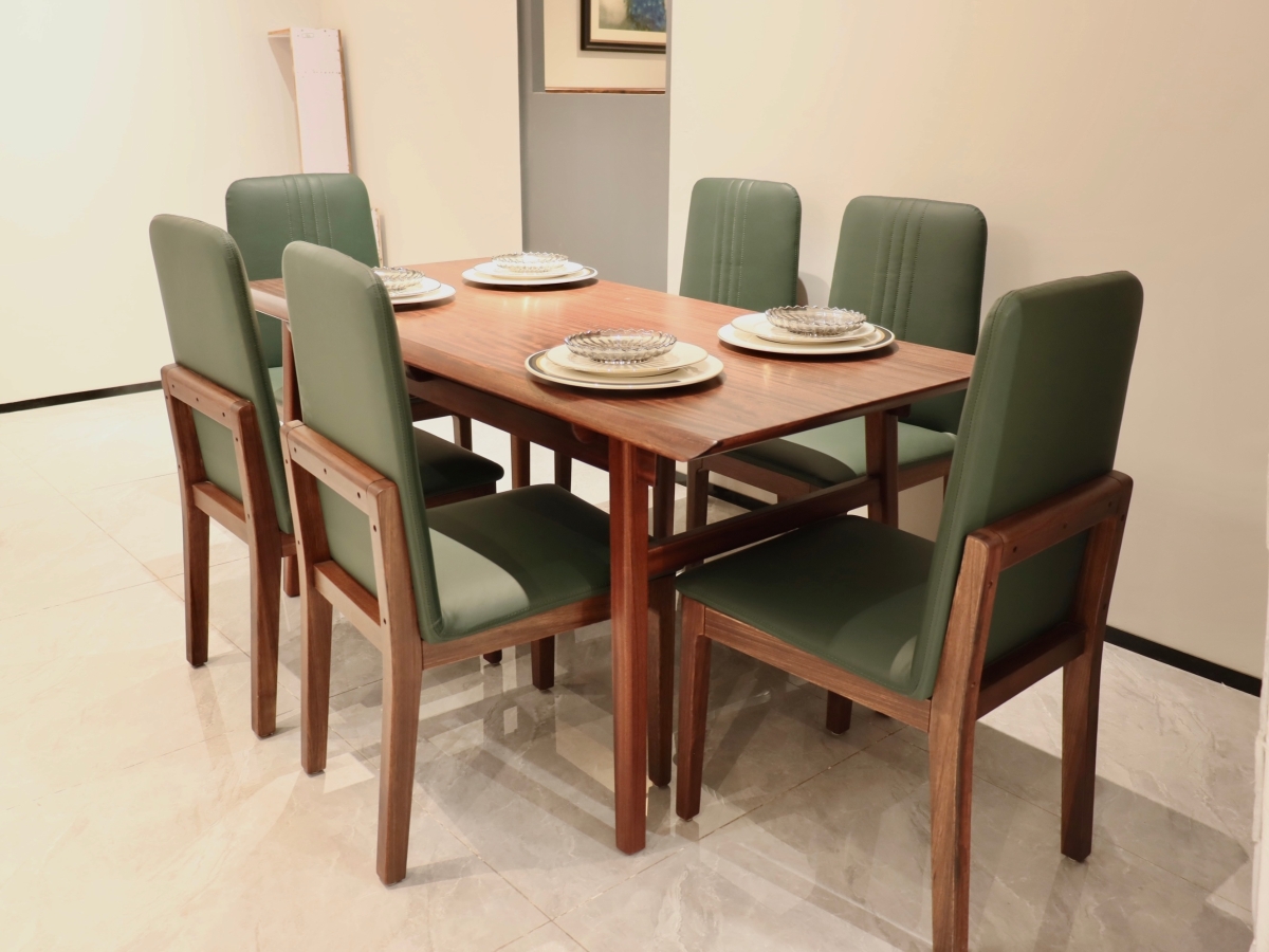 博豪瑞琅家具 新中式风格乌金木实木餐桌椅3040003