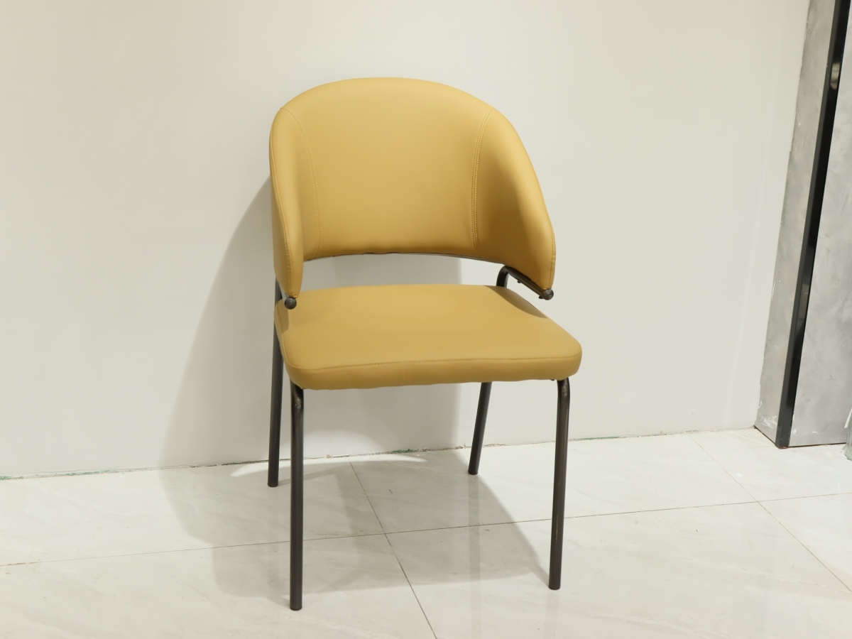 东墅一品客厅家具 现代风格高仿皮+碳钢腿餐椅3030014