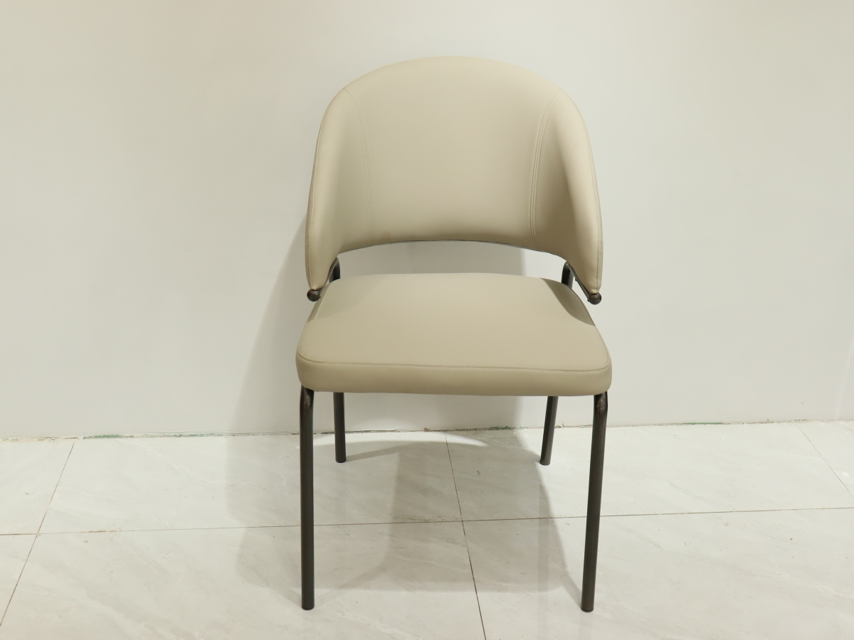 东墅一品客厅家具 现代风格高仿皮+碳钢腿餐椅3030015