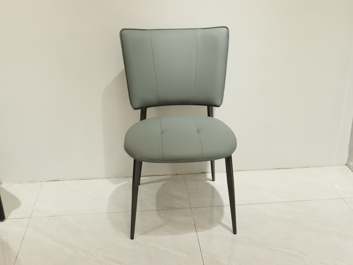 东墅一品客厅家具 现代风格高仿皮+碳钢腿餐椅3030019